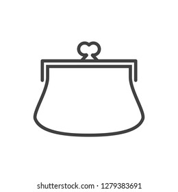 Isolated women wallet icon line symbol on clean background. Vector purse element in trendy style.