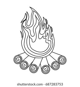 isolated wood fire