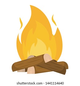 Isolated wood and flame design