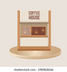 Isolated wood mall coffee shop drink food vector illustation