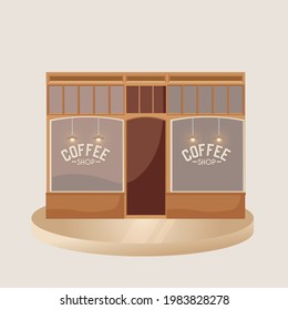Isolated wood street coffee shop drink food vector illustation