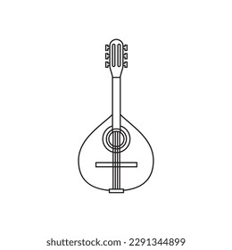 Isolated wooden banjo musical instrument icon Flat design Vector