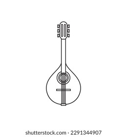 Isolated wooden banjo musical instrument icon Flat design Vector