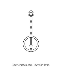 Isolated wooden banjo musical instrument icon Flat design Vector