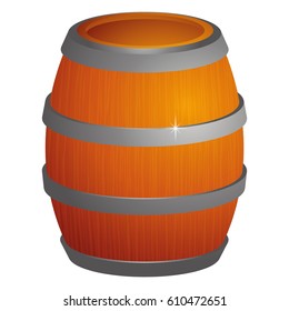 Isolated wooden barrel on a white background, Vector illustration