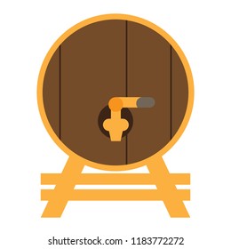 Isolated wooden beer barrel