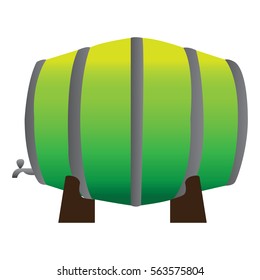 Isolated wooden beer barrel on a white background, Vector illustration