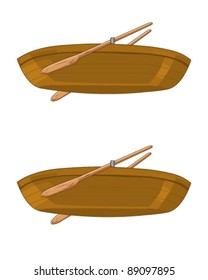 Isolated wooden boat