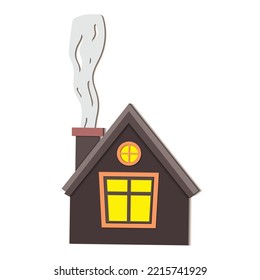 Isolated Wooden Cabin Icon Flat Design Vector