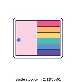 Isolated wooden closet with lgbt colors Vector