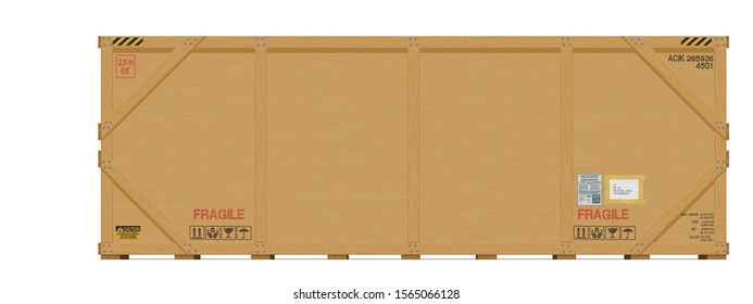 Isolated wooden container on white background
