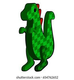 Isolated wooden dinosaur on a white background, Vector illustration