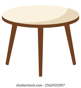 Isolated wooden end table in flat style. Vector illustration