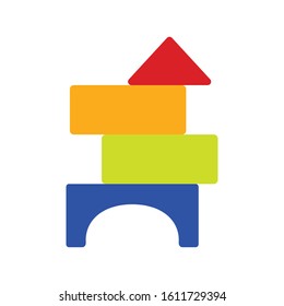 Isolated wooden figures. Children toy - Vector illustration design