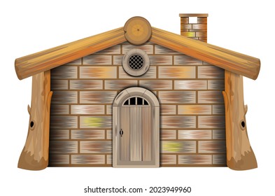 isolated wooden hut on white background vector design