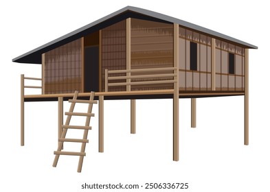 isolated wooden hut on white background vector design