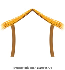 Isolated wooden manger hut - Vector illustration design