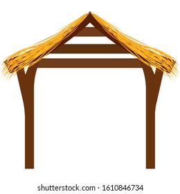 Isolated wooden manger hut - Vector illustration design
