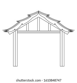 Isolated wooden manger hut - Vector illustration design