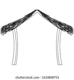 Isolated wooden manger hut - Vector illustration design