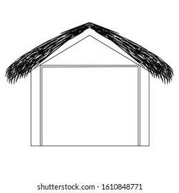 Isolated wooden manger hut - Vector illustration design