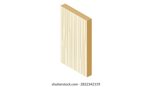 isolated wooden panel with light beige color natural vertical lines and smooth texture perfect for construction or design projects