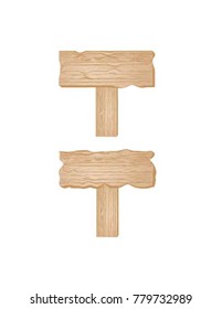 Isolated wooden signs