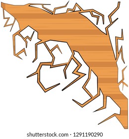 Isolated wooden wall cracked. Vector illustration design