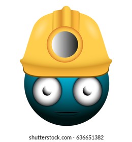 Isolated worker emote on a white background, Vector illustration