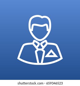 Isolated Worker Outline Symbol On Clean Background. Vector Businessman Element In Trendy Style.