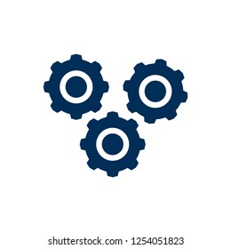 Isolated working process icon symbol on clean background. Vector gear element in trendy style.