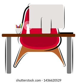 Isolated workstation image on a white background - Vector