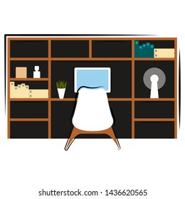 Isolated workstation image on a white background - Vector