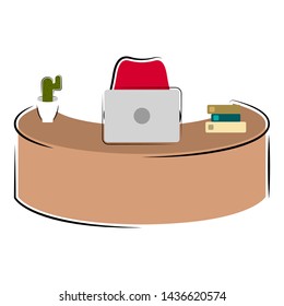 Isolated workstation image on a white background - Vector