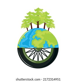 isolated world car free day, icon
