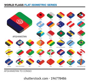 isolated world flags in flat colour on a white background, part of a series