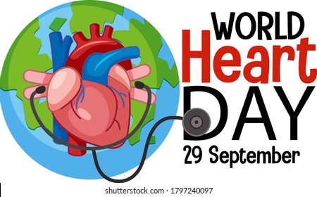 Isolated World Heart Day logo illustration