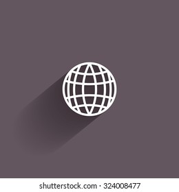 Isolated world icon on a colored background