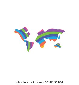 Isolated world maps, flat style icon vector illustration design