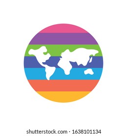 Isolated world sphere, flat style icon vector illustration design