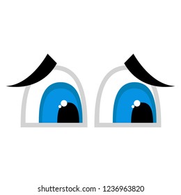 Isolated worried eyes image. Vector illustration design