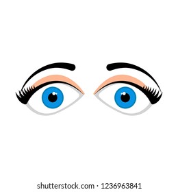 Isolated worried eyes image. Vector illustration design
