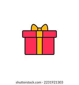 Isolated Wrapped Present Gift Icon