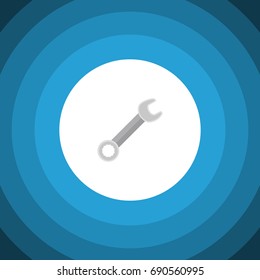 Isolated Wrench Flat Icon. Spanner Vector Element Can Be Used For Wrench, Spanner, Key Design Concept.