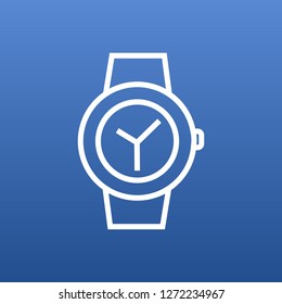 Isolated wrist watch icon line symbol on clean background. Vector clock element in trendy style.
