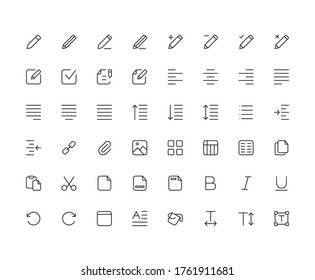 Isolated Write icon pack with line color style