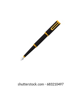 Isolated Writing Tool Flat Icon. Nib Pen Vector Element Can Be Used For Nib, Pen, Writing Design Concept.