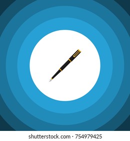 Isolated Writing Tool Flat Icon. Nib Pen Vector Element Can Be Used For Nib, Pen, Writing Design Concept.
