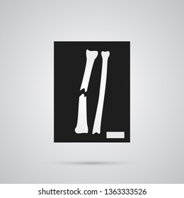 Isolated x-ray icon symbol on clean background. Vector thorax element in trendy style.