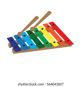 Isolated xylophone toy on a white background, Vector illustration